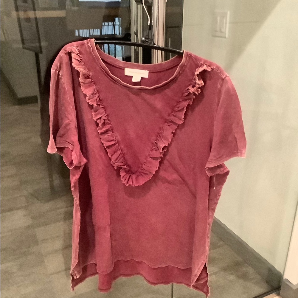 Treasure & Bond Tuxedo Ruffle Tee XL